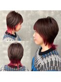 ネオウルフ×ニュアンスパーマ×春のインナーカラー