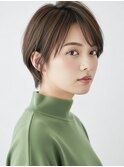 20代30代40代ショートボブ×ひし形ボブ×ココアブラウン前髪あり