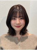 明るめラベンダーブラウン/くびれ巻き/顔まわり/表参道美容室