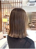 30代40代◎夏カラー◎大人赤み消しベージュハイライト×ボブ
