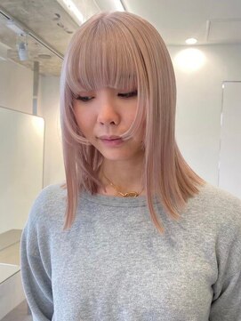 サンクプロジェクト(cinq PROJECT) ミルクティーベージュダブルカラーハイトーンレイヤーカット韓国