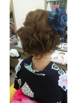 かぐや姫 エルモード フェレ美容室 行徳店 浴衣のアップヘアー
