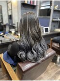バレイヤージュ×シルバーグレー