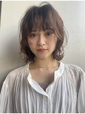 ブラウンヘア×ふんわりパーマ
