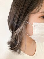 ルートエイチ 市川(Root H) 斜めバンググレージュカラーデザインカラーシルキーベージュ