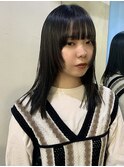 【 セミロング × ストレート × オリーブグレージュ 】浅野美紀