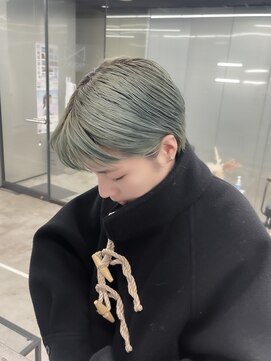 ノード(NODO) 【なりたい髪色へ】ショートのスモーキーグリーン