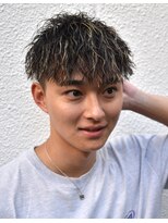 フリーク バーバーショップ 都島店(FREAK BARBER SHOP) 金メッシュ無造作ツイストスパイラルパーマショートマッシュ