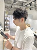 センターパート フェザーパーマ