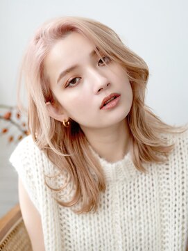 ミエルヘアービジュー(miel hair bijoux) ハイトーン くびれセミディ