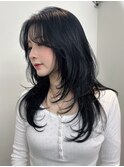 【NANA】レイヤーカットブルーブラック地毛風カラー
