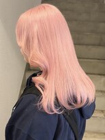 エイチ(H) xブリーチ/ホワイトグレージュ/レイヤーカット/チェリーブラウン