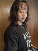 ボブ　顔周りレイヤー　パーマ