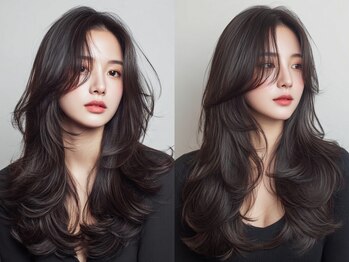 ケシキ 表参道 原宿(kesiki.)の写真/【明治神宮前徒歩30秒】流行りの韓国風レイヤーやハッシュカットもお任せ*垢抜けスタイルをご提案♪