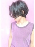 前髪長めショート/ブルーアッシュ