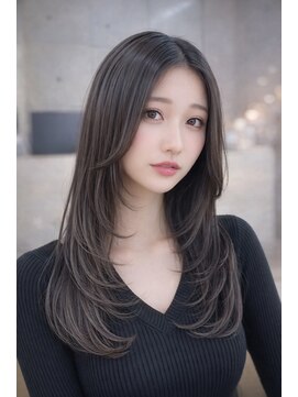 ヘアールーム アート(hair room a to by NYNY) 韓国風レイヤー×エアリーアッシュグレー
