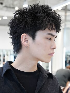 フィフス(fifth) 緩め波巻きスパイラルパーマシャドウパーマメンズセンターパート