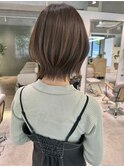 レイヤーボブグレージュ大人ボブくびれボブ20代30代40代レイヤー