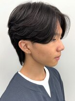 セプト 博多(SEPT.)&nbsp;ラウンドマッシュ 黒髪 毛流れパーマ センターパート 20代