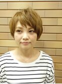 ショートボブ~ミルクティーベージュ~