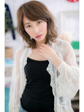 ミック 日暮里店(miq) 無造作ウェーブ×くせ毛風ミディa