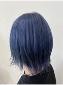 ブリーチオンカラー×ネイビーブルー