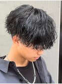 波巻きスパイラルパーマツーブロックツイストスパイラルパーマ