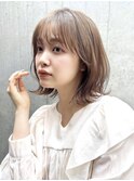 レイヤーボブ/小顔バング　まろやかベージュ