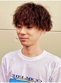 メンズツイストスパイラルパーママッシュ寒色ブラウン
