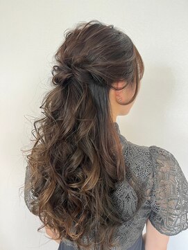 O お嬢様ハーフアップ★結婚式 二次会 お呼ばれ ドレス