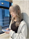 透明感カラーダブルカラーミディアムレイヤー韓国インナーカラー