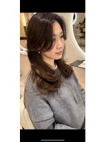 エヌ 大阪梅田店(enu)&nbsp;【大阪梅田】ブラウンベージュ×韓国風レイヤー巻き