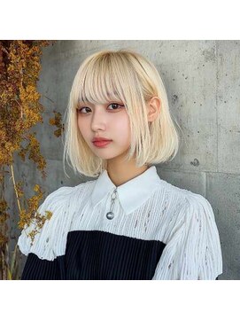 ヘアーメイク コラソン(hair make corazon) 1黒髪ボブルフネビージュ小顔ワンレンダークアッシュ