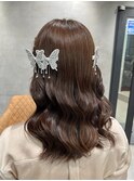 【 定番ヘアメ＊ 】ねじりハーフツイン/参列ヘアアレンジ