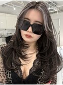 韓国ヘアーハッシュカットレイヤーカットハイライトカラー
