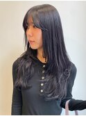レイヤーカット ブルーブラック 髪質改善 艶髪 顔周りカット 