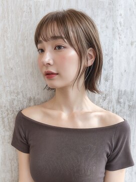 カバーヘア 上尾西口店(COVER HAIR) 夏カラーブリーチなしミルクベージュ外ハネボブシースルーp上尾