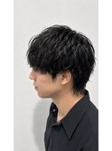 シャドウパーマ　メンズシースルーマッシュニュアンスパーマ韓国