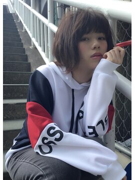 エルデ ナインズ ヘアー スタンド 川口店(elde 9's HAIR STAND) T.大人かわいいグレージュひし形シルエットエアリーボブ