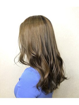 アグランテトラ 野田阪神店(a Gland tetra) １ブリーチツヤ感透明感くびれ巻きナチュラルハイトーンベージュ