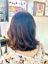 オレンジ(orange)&nbsp;【orange大分賀来】外ハネ切りっぱなしボブゆる巻き髪ミディアム