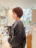 ケンジ 洋光台(KENJE)&nbsp;ナチュラル丸みショート×ブラウンベージュ　style by 田爪