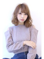 オーロ 西大寺店(ORO)&nbsp;厚めバングが可愛いミルクティーベージュ