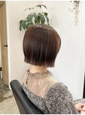 マッシュショート/アッシュカラー/シースルバング/大人ボブ