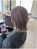 ボブハイトーングレージュラベンダーグレージュ再整カラー