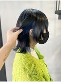 ボブウルフ×ネイビーカラー