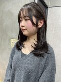 レイヤーカット×グレージュ