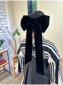 お嬢様ビックリボンアップヘア★和装袴着物ヘアアレンジ