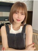 乾かすだけでまとまる結べるボブ/アッシュベージュ/ナチュラル