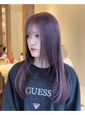 ピンクラベンダー☆顔周りレイヤー☆ケアブリーチ